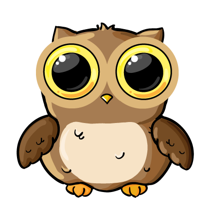 Wise owl animated clipart