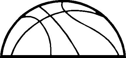 Half Basketball Outline - ClipArt Best