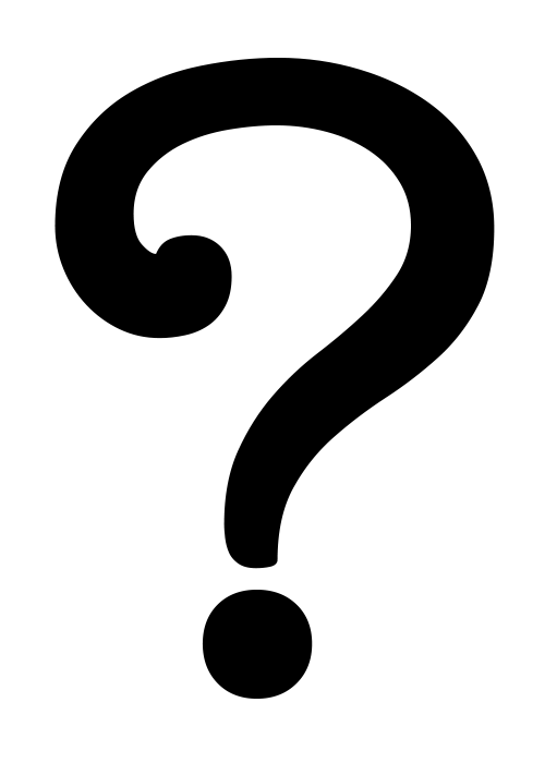 Black and white question mark clipart with no background