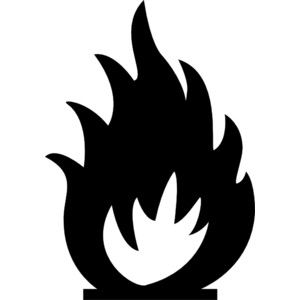 Free black and white flame clipart