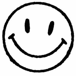 Happy face black and white clipart