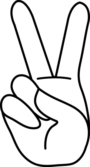 Hand peace sign clip art