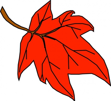 Red fall leaf clipart