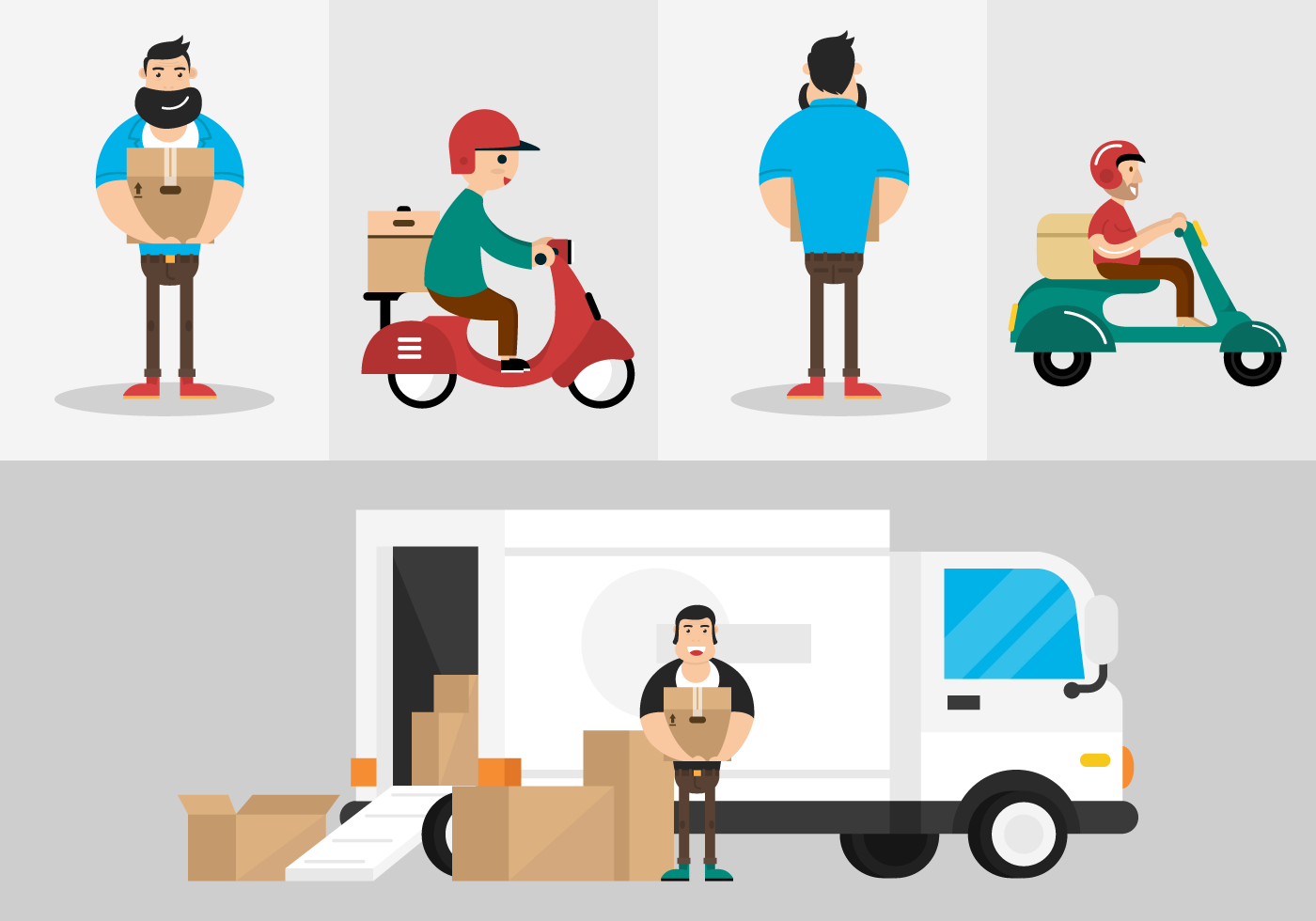 Delivery Man Vector - Download Free Vector Art, Stock Graphics ...