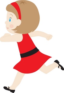 Cartoon girl running clipart