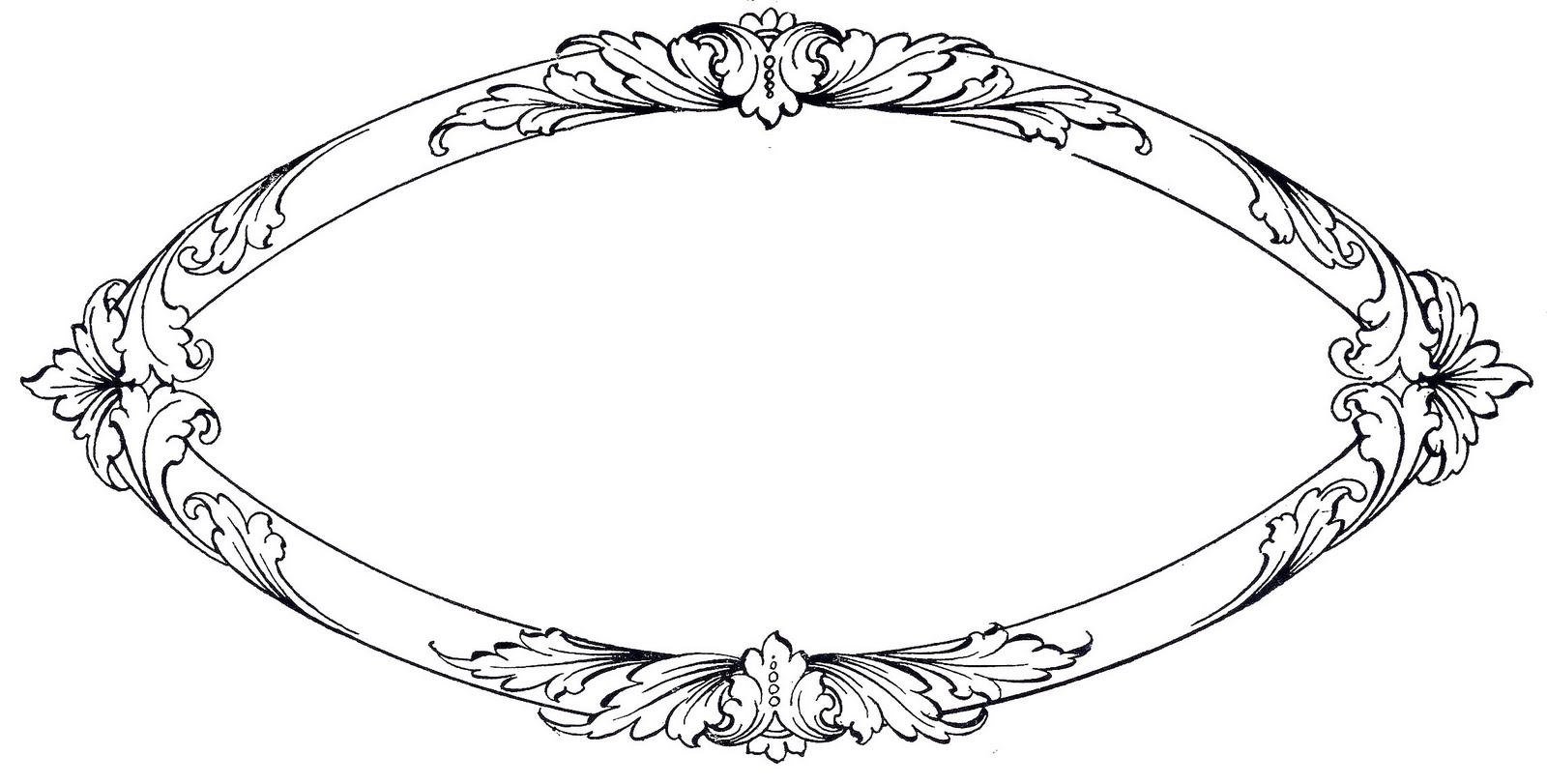 Oval Black And White Clipart