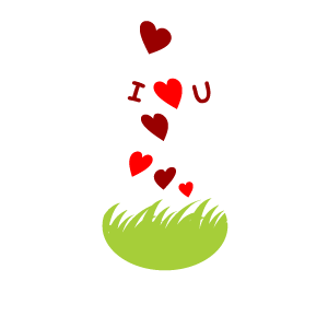 Heart Clipart - Red Flying Love on the Grass with White Background ...