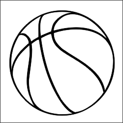Half basketball outline clipart
