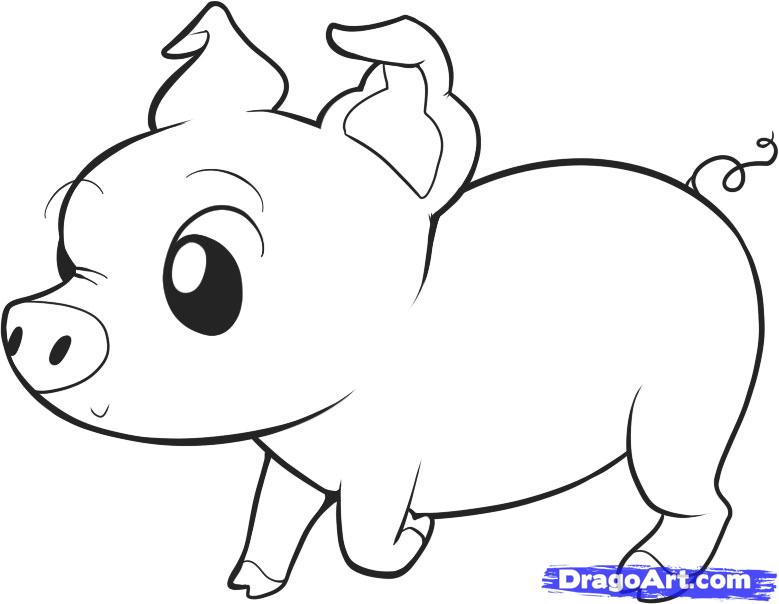 Best Photos of Easy Pig Drawings - How to Draw a Cute Pig Drawing ...