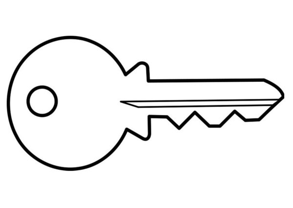 Key Coloring Page Printable - Google Twit