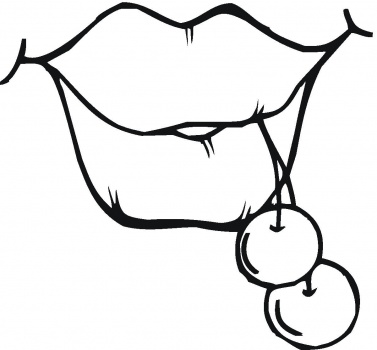 Cherries In The Lips coloring page | Super Coloring