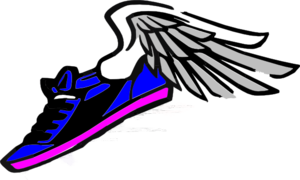Running Shoe With Wings Blue Pink clip art - vector clip art ...