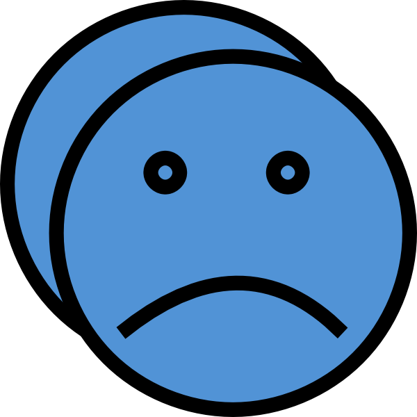 Blue Sad Face Clip Art - vector clip art online ...