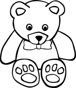Teddy Bear Outline clip art - vector clip art online, royalty free ...