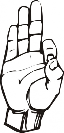 Sign Language F clip art - Download free Other vectors