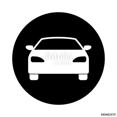 Car icon on black circle" Stock image and royalty-free vector ...
