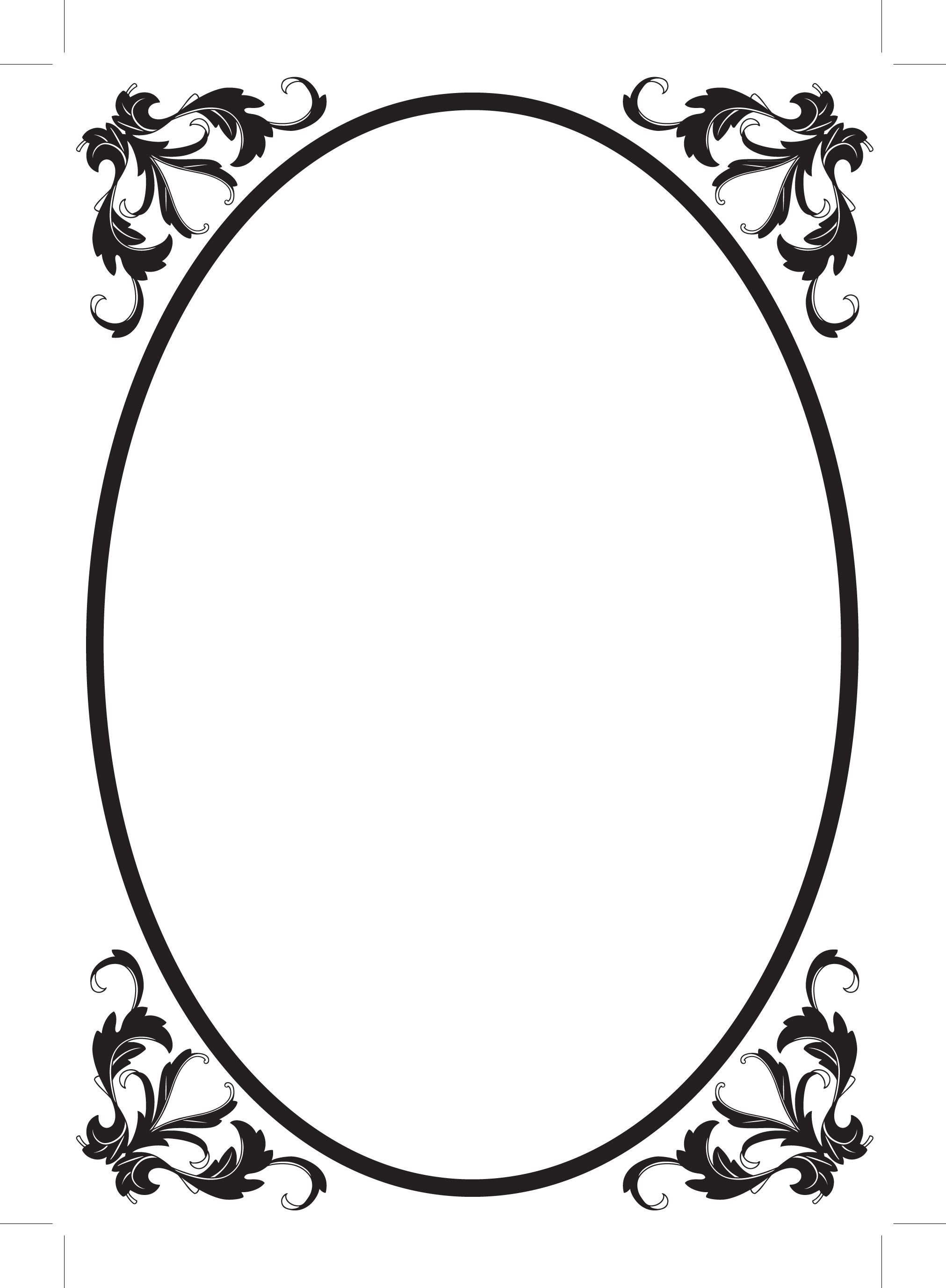 Oval outline border clipart