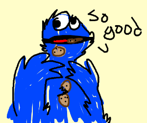 Cookie Monster won't share his cookies