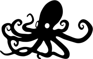 Octopus clipart black