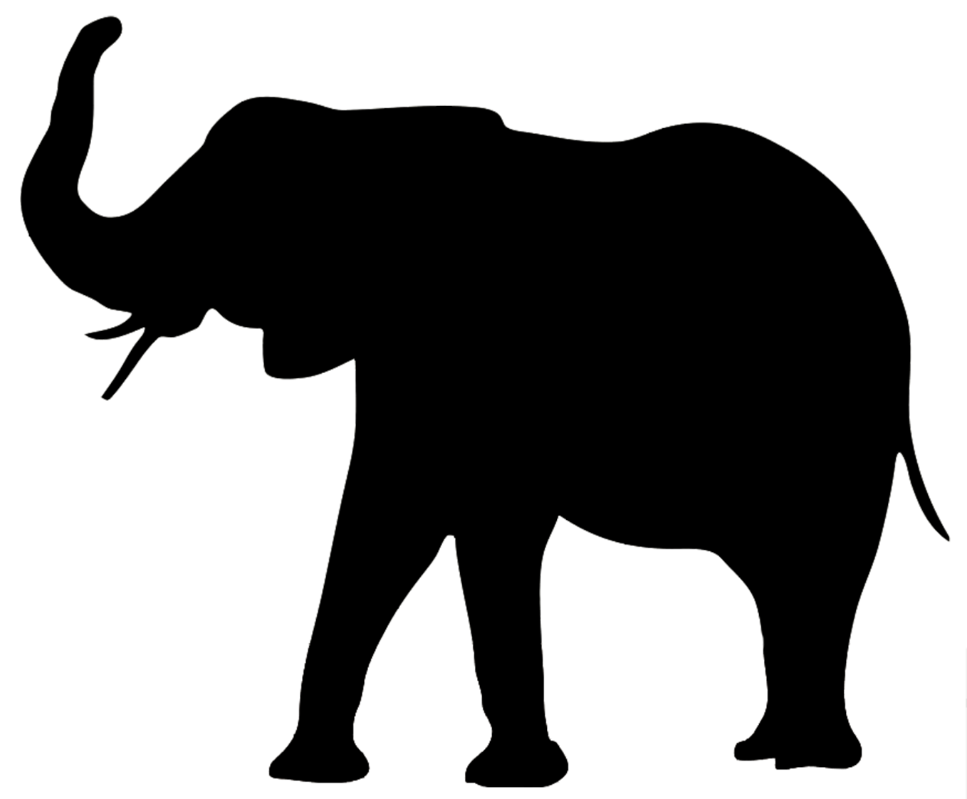 Black clipart elephant head silhouette