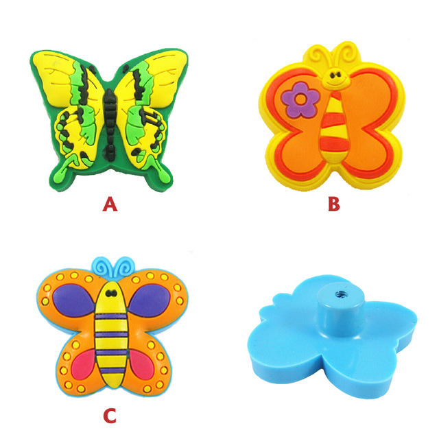 Rubber butterfly Kids' knob cartoon handle knob Children defend ...