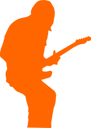 Rock guitarist silhouette vector image | Public domain vectors
