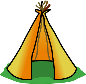 Tent clip art brown tents in forest brown tents and campfires ...