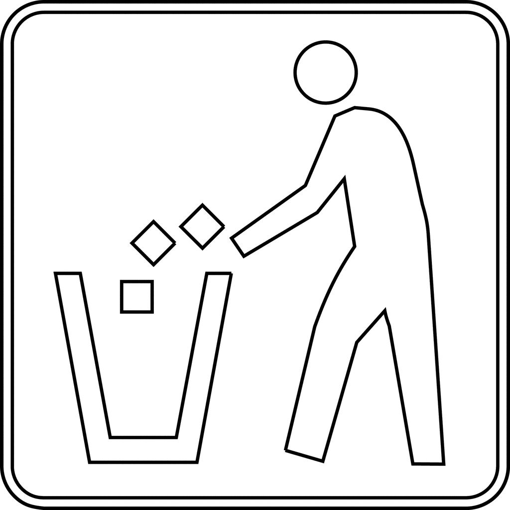 Litter Container, Outline | ClipArt ETC