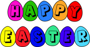 Easter Clipart Image - Happy Easter Spelled Out in Easter Eggs