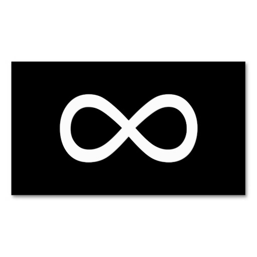 White Infinity Symbol Business Card from Zazzle.