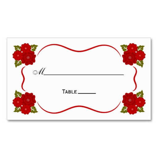 Classy Red Floral Border Place Cards Business Cards from Zazzle. ClipArt Best ClipArt Best