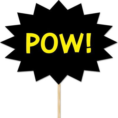 POW! Comic Style Felt Sign on a Stick