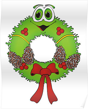 Cartoon Christmas Wreath" Posters by Graphxpro | Redbubble