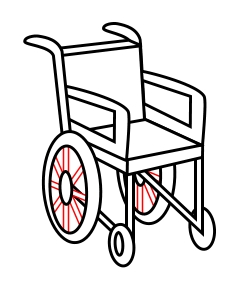 Drawing a cartoon wheelchair