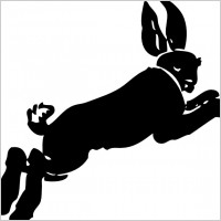 Running rabbit vector free silhouette Free vector for free ...