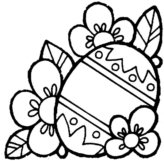 Easter egg and flowers coloring page | Super Coloring - ClipArt ...