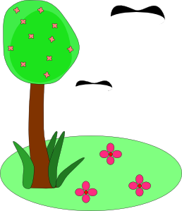 Tree Birds Flowers Cartoon clip art - vector clip art online ...