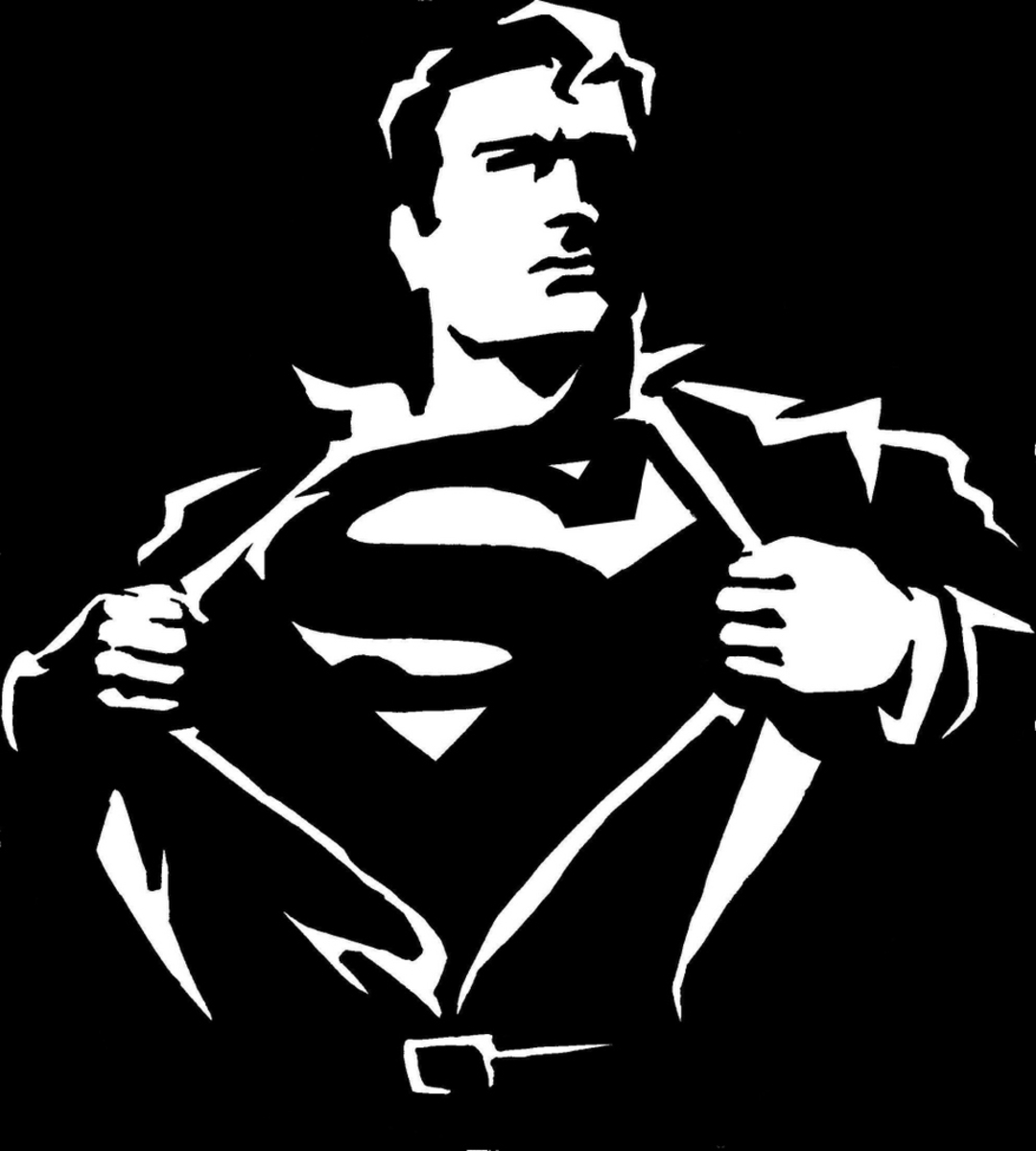 superman clipart black and white - photo #4