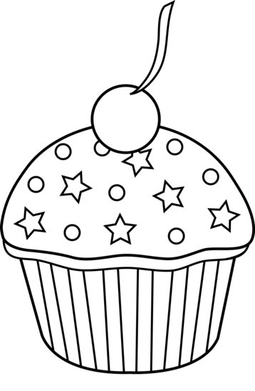 Cupcakes Drawing Black And White