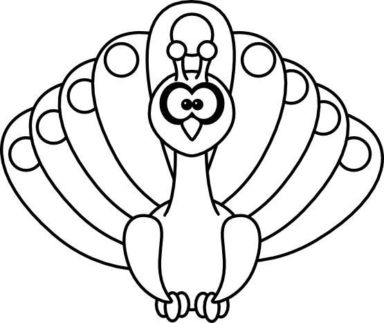 free black and white peacock clipart - photo #41