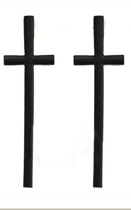 Black Large Cross Stud Earrings - Sheinside.com
