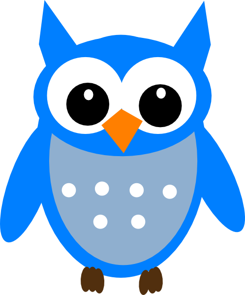 Cute Blue Animated Owl