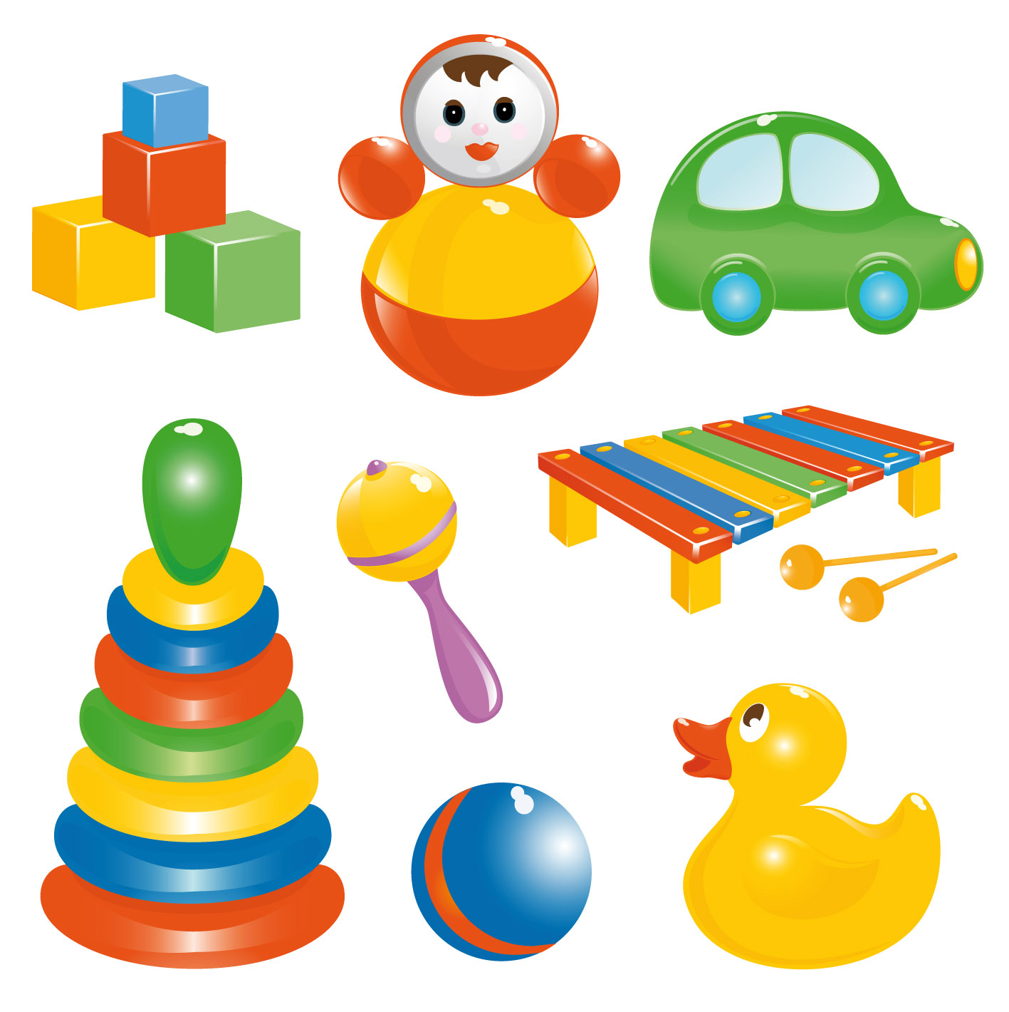 Cartoon toy vector Free Vector / 4Vector