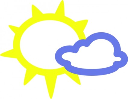 Very Light Clouds And Sun Weather Symbols clip art Free vector in ...