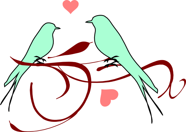 Love Birds Clipart Black And White - Free Clipart ...