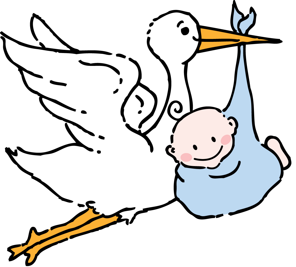 Free baby stork clipart