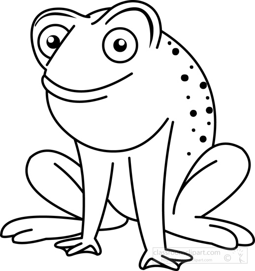 Animals : frog-clipart-black-white-outline : Classroom Clipart