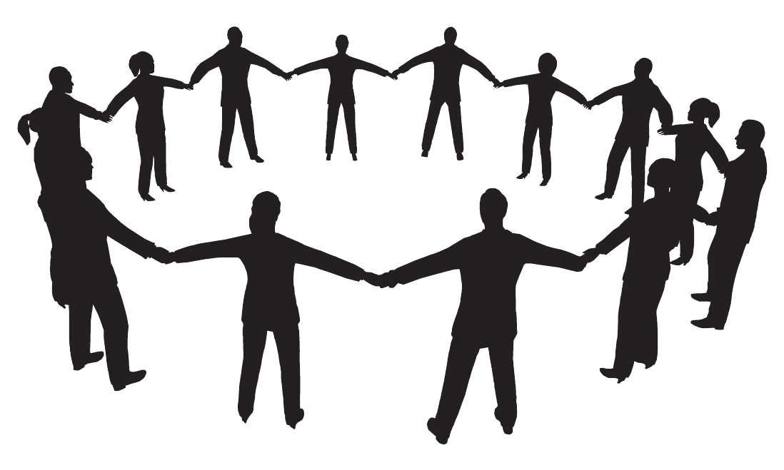 People working together clipart black and white