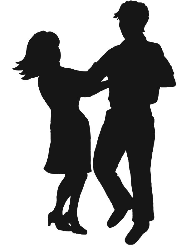 Clipart couple dancing silhouette