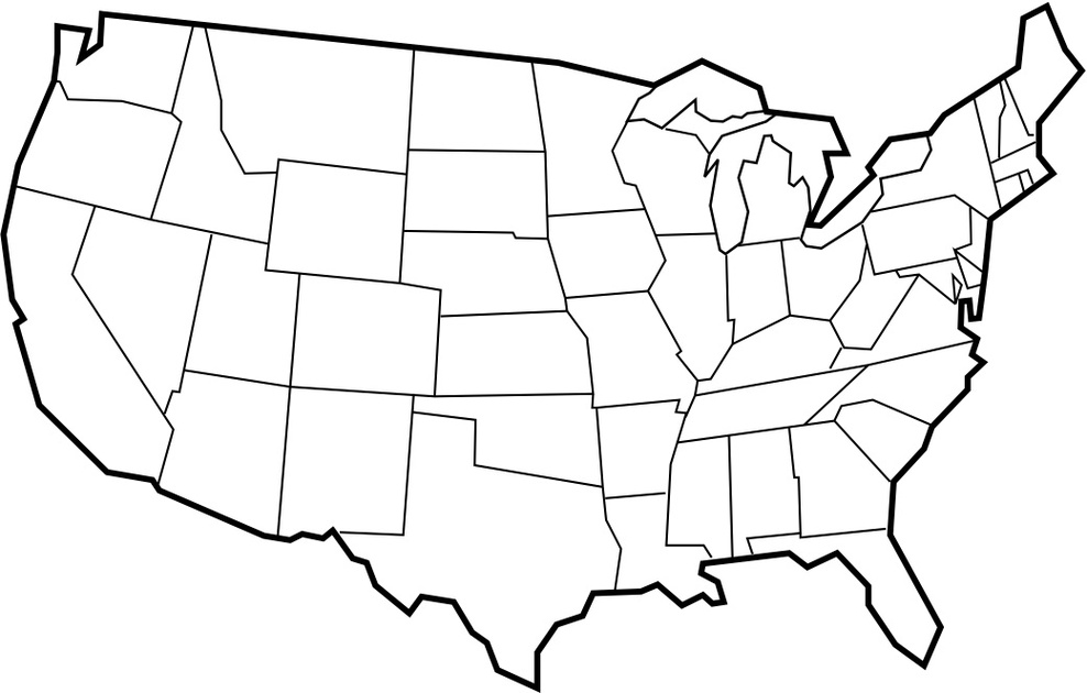 Blank Printable Map Of The United States Clipart - Free to use ...
